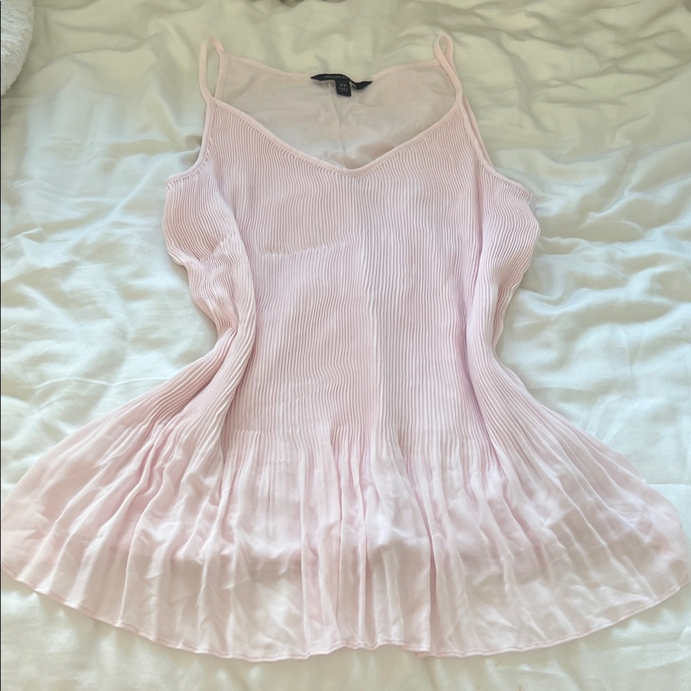 Banana Republic Light Pink Pleated Spaghetti Strap Camisole